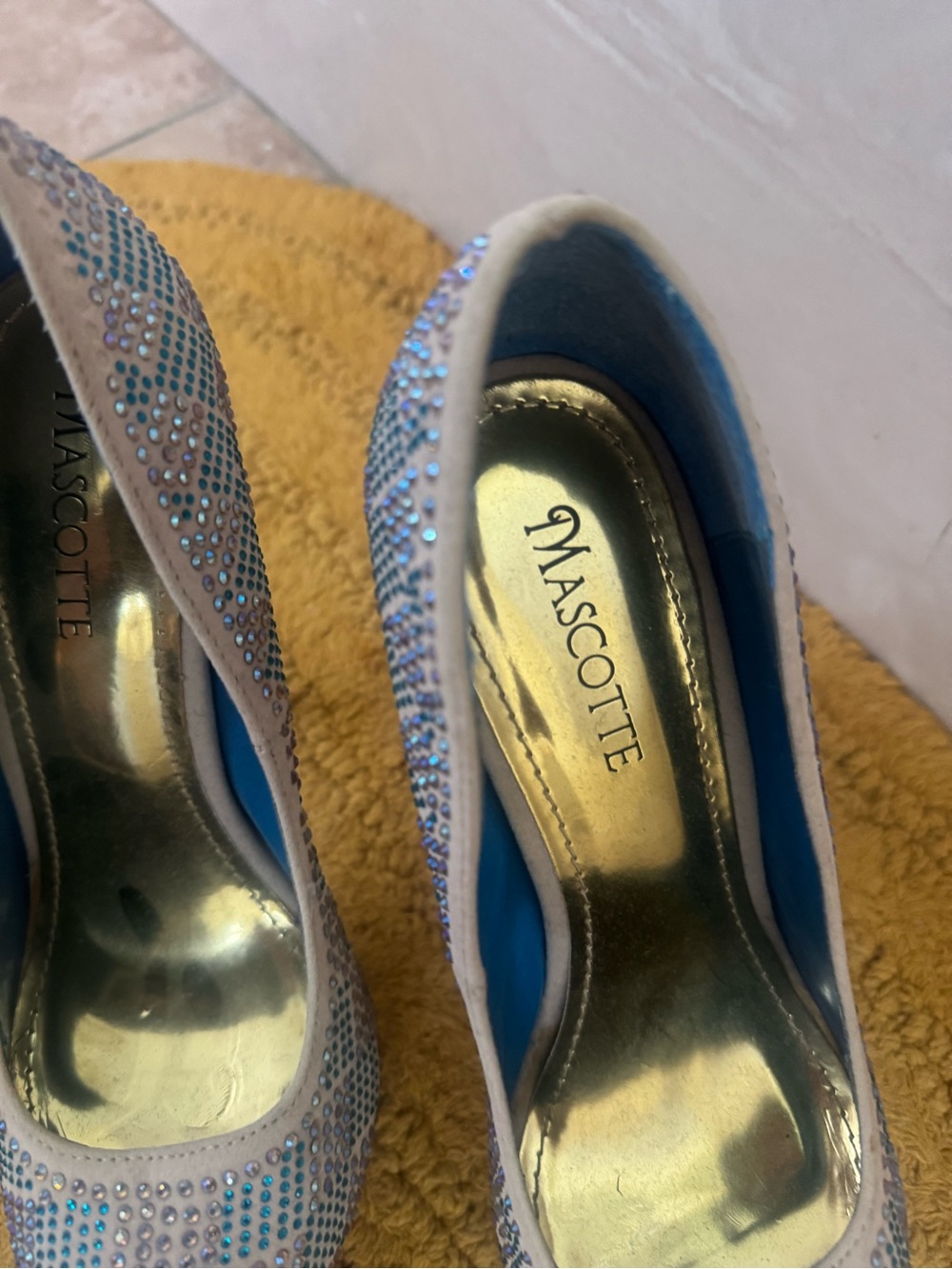 Mascotte Light Blue Rhinestone Heels